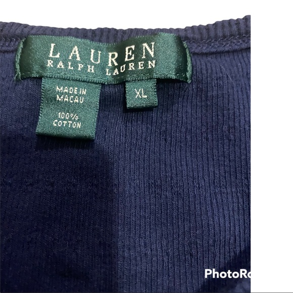 Lauren Ralph Lauren ribbed tank top with v neck and buttons - Picture 3 of 8